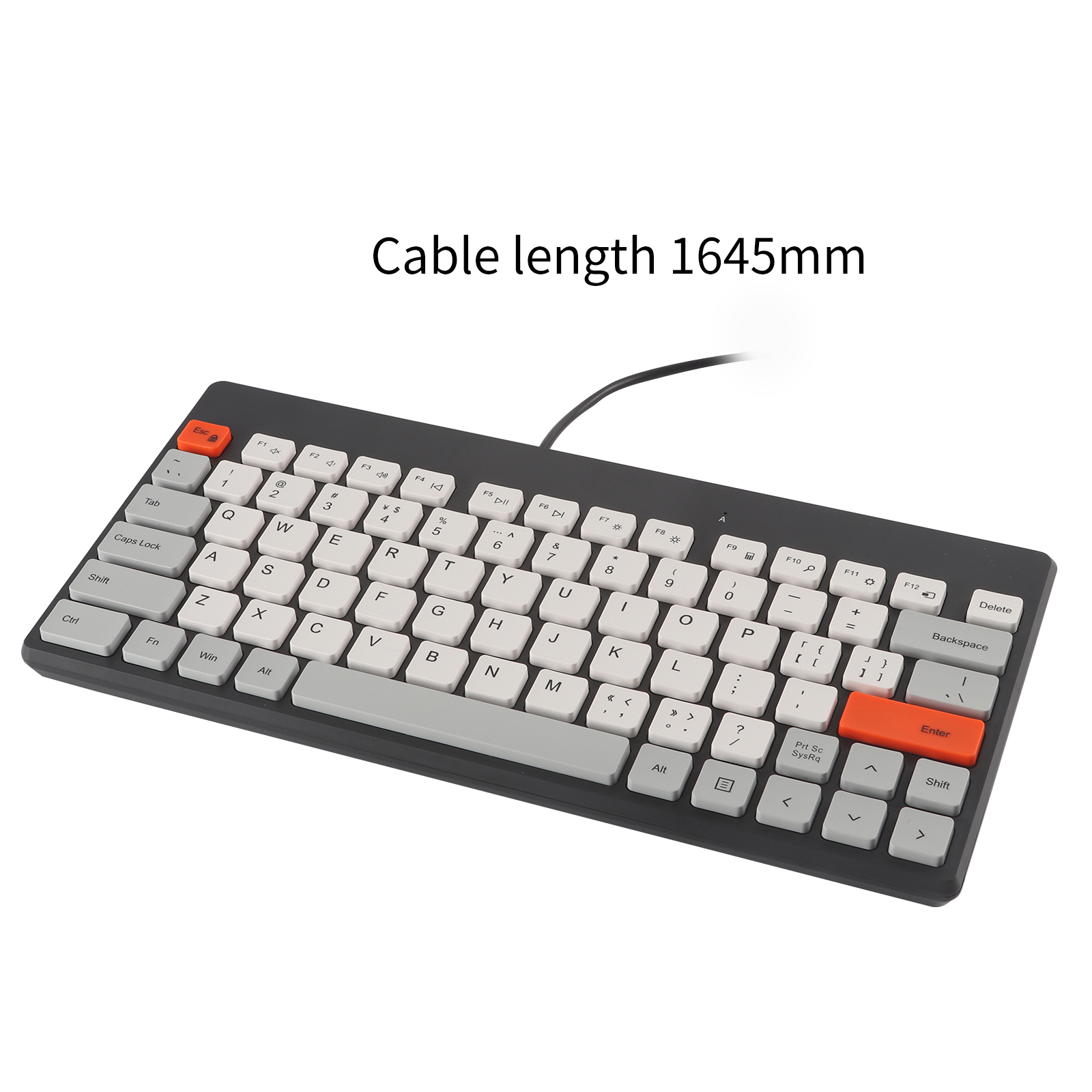 Schlanke, lautlose, kabelgebundene Tastatur, USB-Kabel, ergonomische, dünne Tastatur, niedliche Mini-Tastaturen für Mac, Laptop, PC (2)