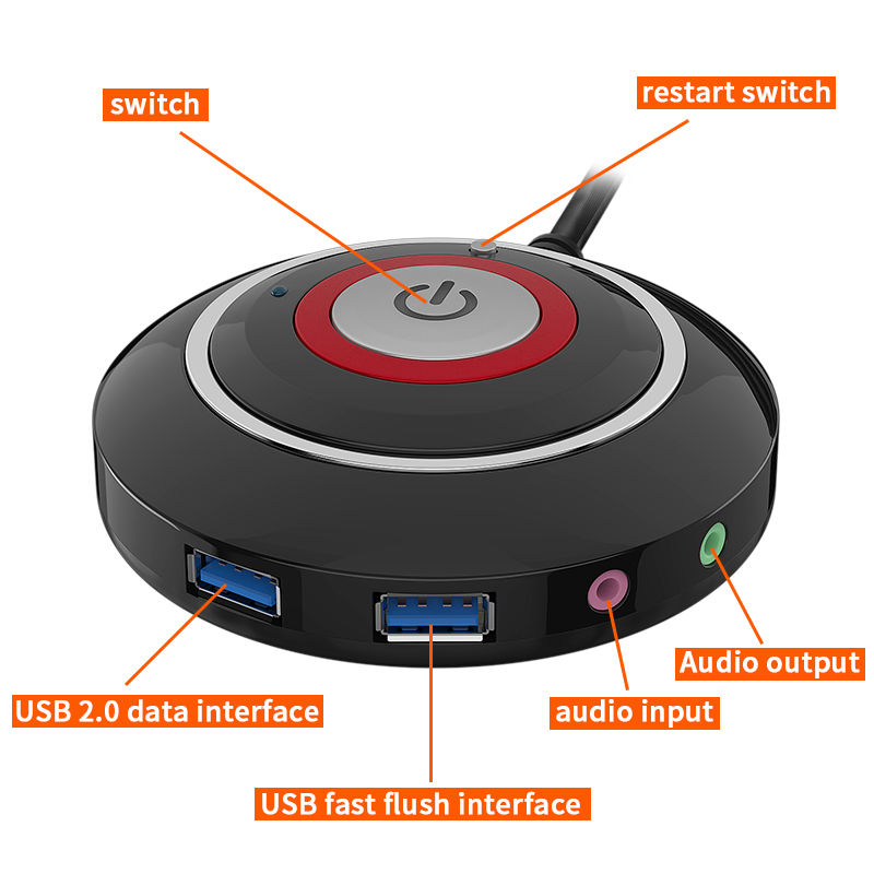 TEUCER-Számítógép-Asztali-kapcsoló-gomb-Kettős-USB-Hanggal-Asztali-Host-Külső-Start-gomb-Beillesztés-Típus (6)