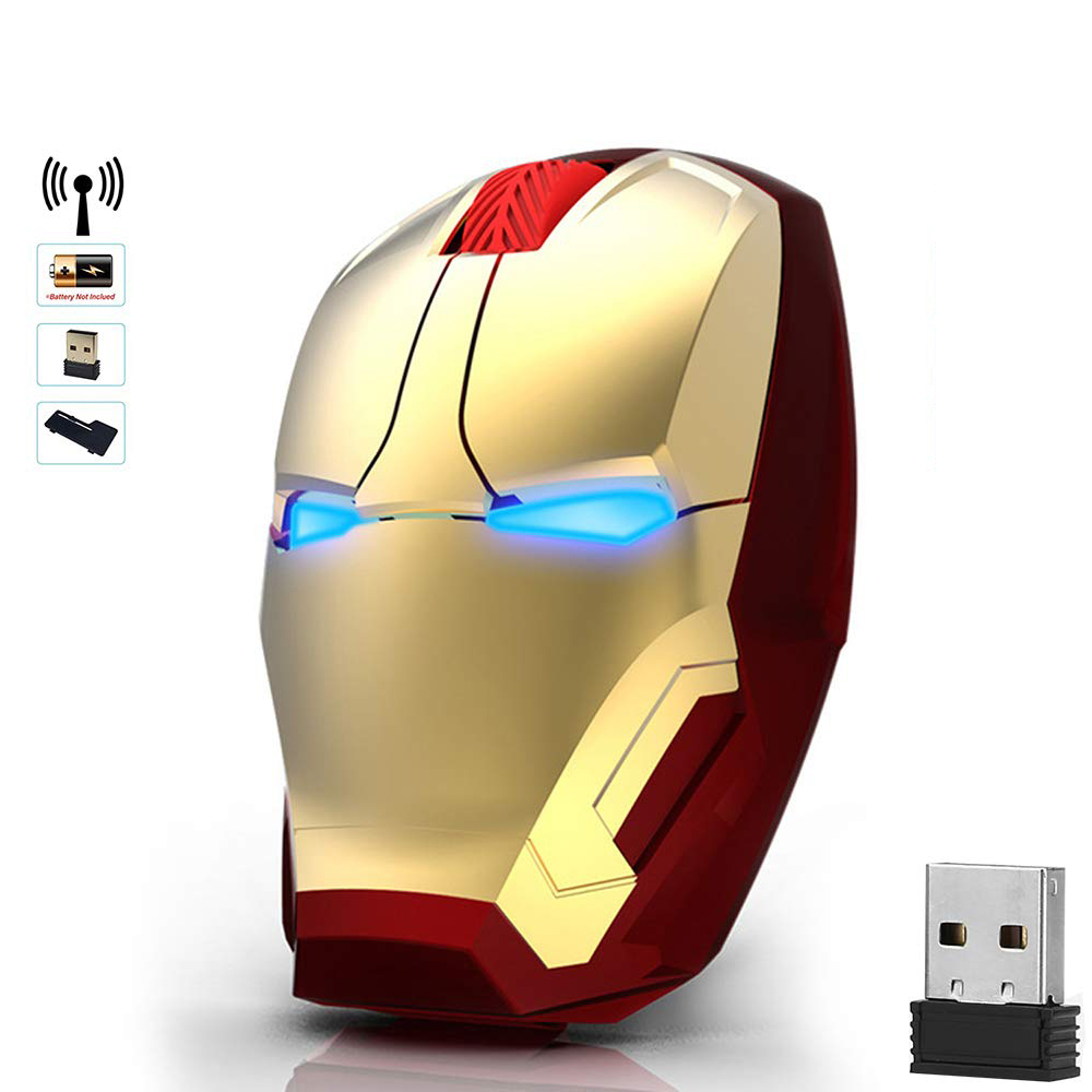 Ratones-Inalámbricos-Ratón-Iron-Man-Ratones-Botón-Computadora-Clic-Silencioso-800-1200-1600-2400DPI-Ajustable-USB (2)